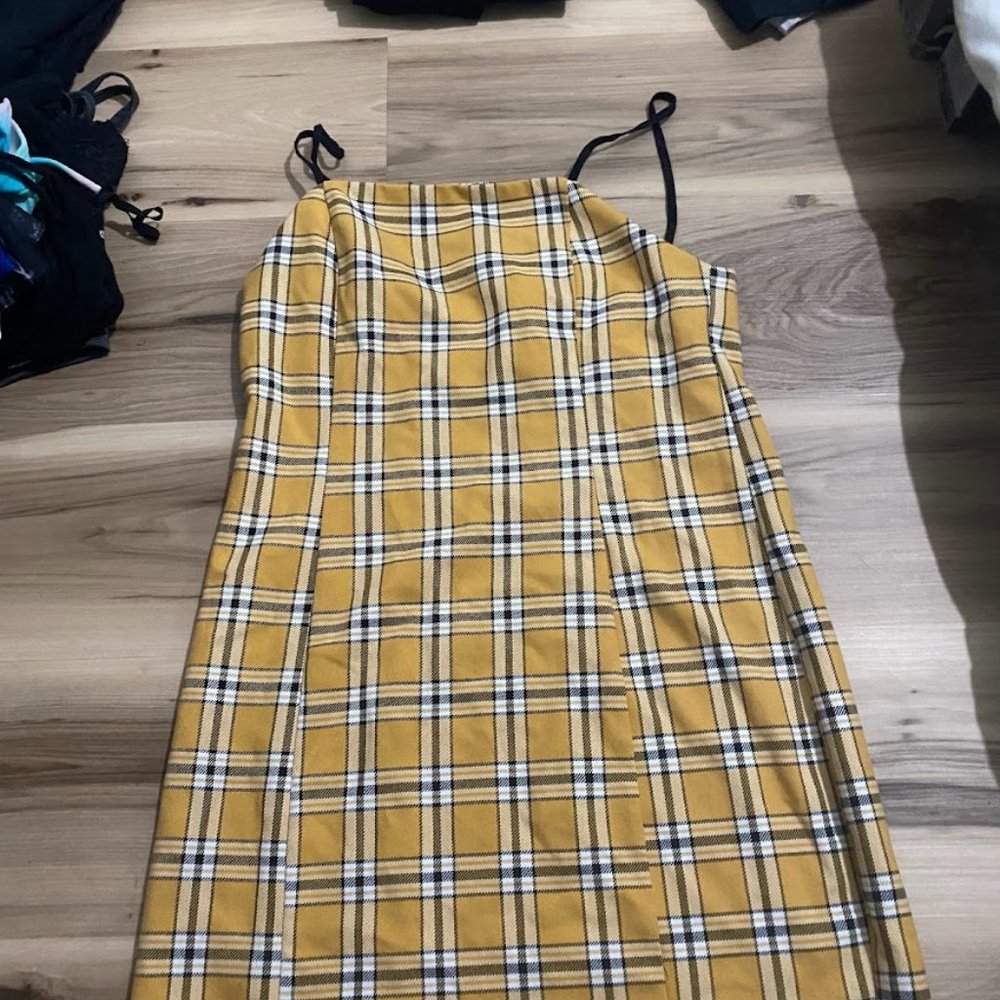 Yellow Plaid Dress